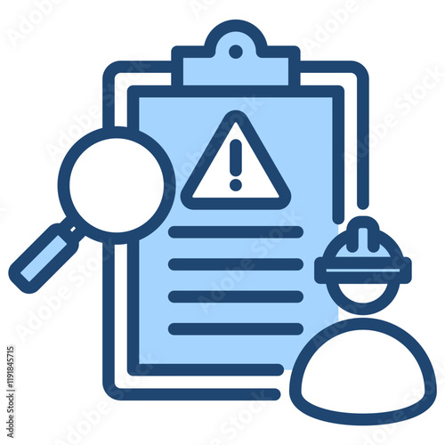 Job Hazard Analysis Icon Lineal Blue Style