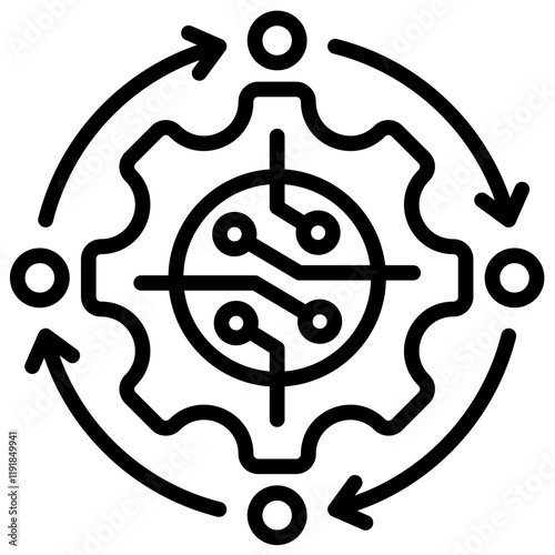 Scada Integration Icon Lineal Syle