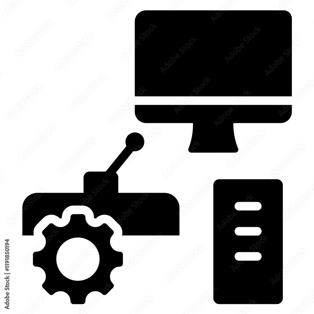 Control Systems Icon Black Style Control Systems Icon Black Style