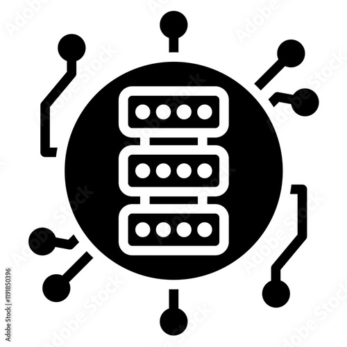 Network Redundancy Icon Black Style