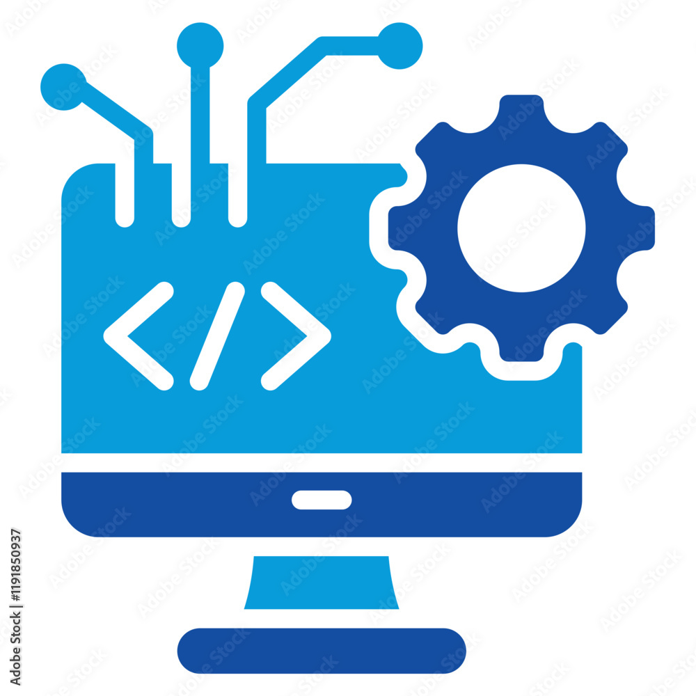 Programming Software Icon Dual Tone Color Style Programming Software Icon Dual Tone Color Style