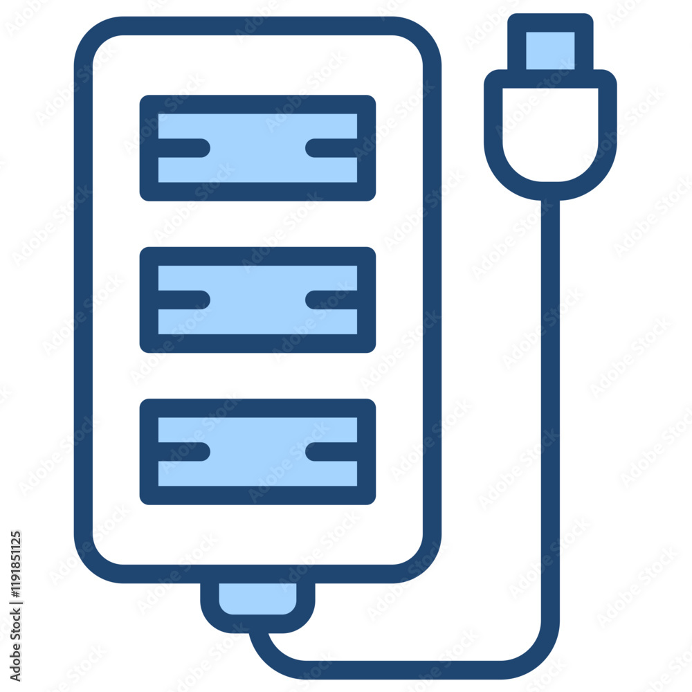 Input Output Socket Icon Lineal Blue Style Input Output Socket Icon Lineal Blue Style