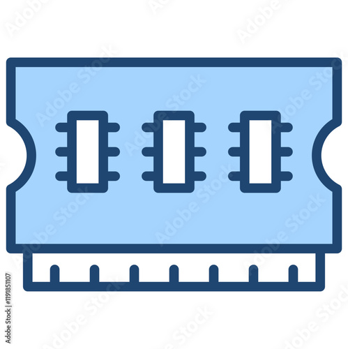 Memory Register Icon Lineal Blue Style
