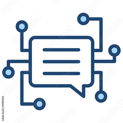 Communication Protocol Icon Lineal Blue Style