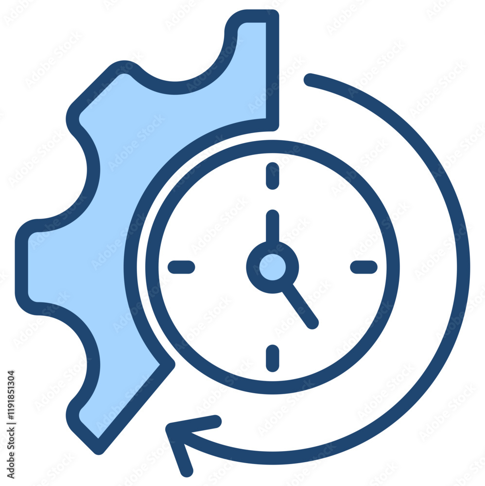 Real-Time Control Icon Lineal Blue Style