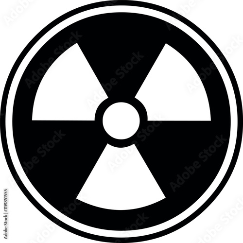 vector illustration black and white icon alert radioactive risk