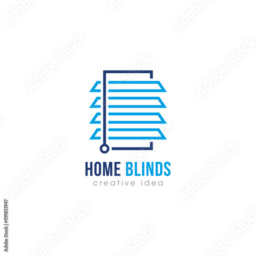 Creative Home Blinds Concept Logo Design Template