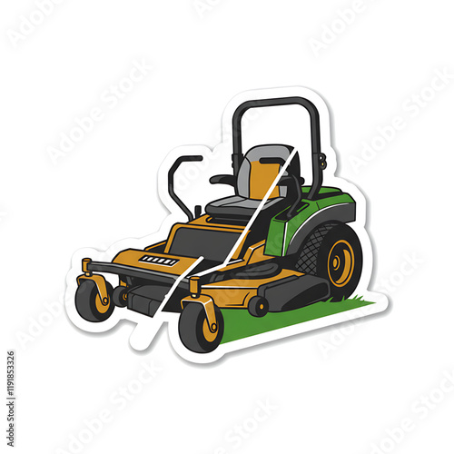 Zero Turn Lawn Mower Lawn Care Logo