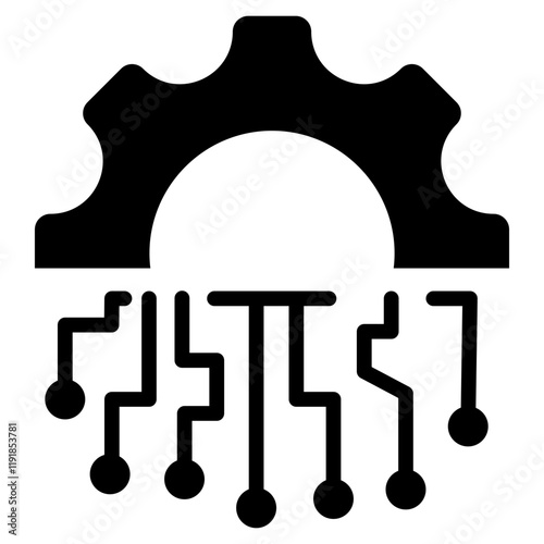 Integrated System Icon Black Style