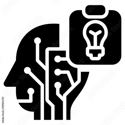 Self-Learning Algorithm Icon Black Style