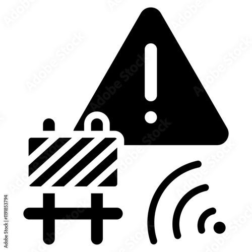 Obstacle Detection Icon Black Style