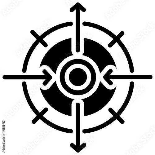 Precision Movement Icon Black Style