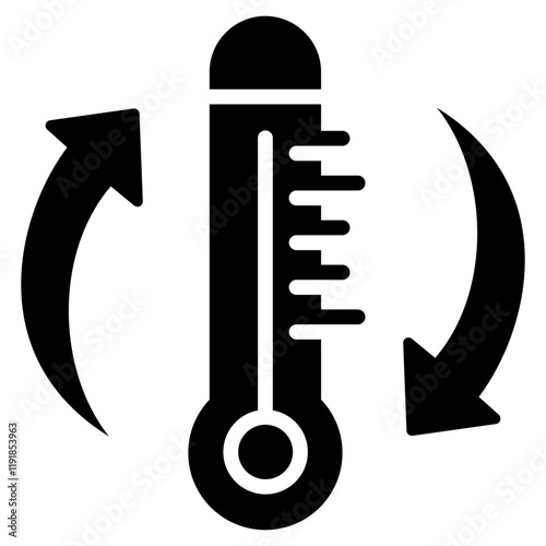 Temperature Regulation Icon Black Style