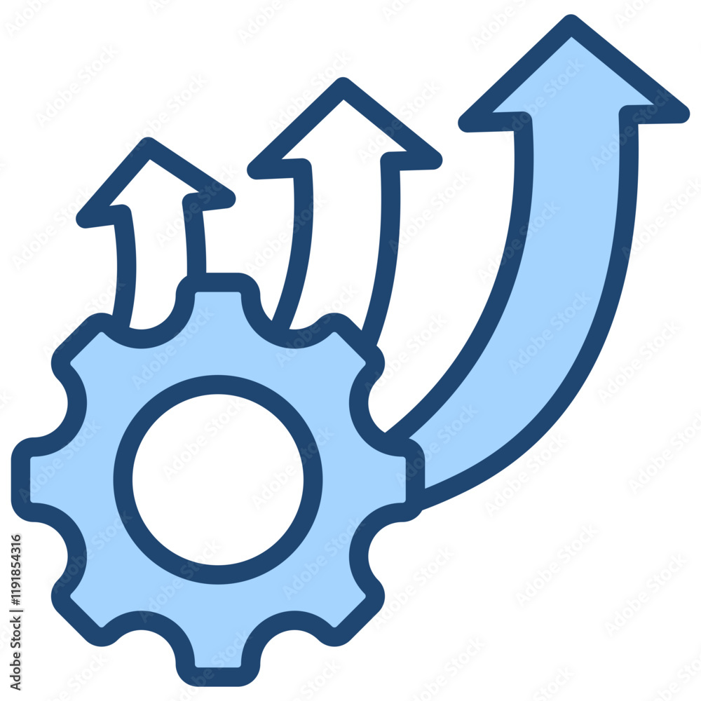 Enhanced Efficiency Icon Lineal Blue Style Enhanced Efficiency Icon Lineal Blue Style