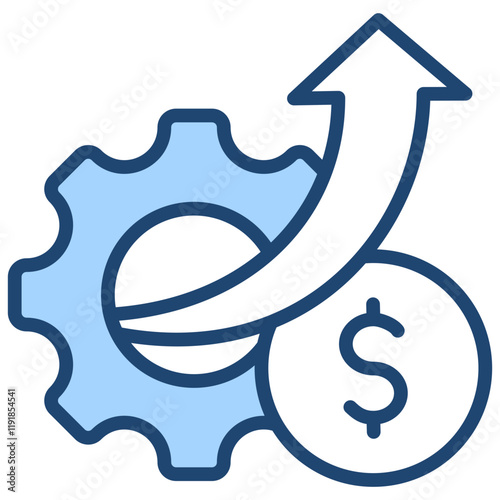 Cost-Effective Operation Icon Lineal Blue Style