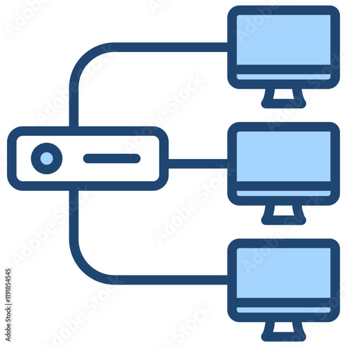 Load Balancing Icon Lineal Blue Style