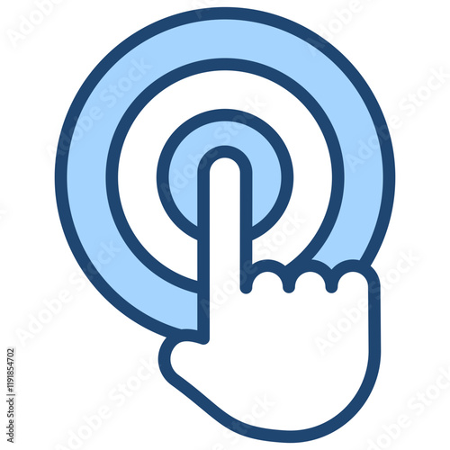 Tactile Feedback Icon Lineal Blue Style