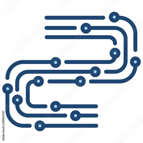 Intelligent Routing Icon Lineal Blue Style