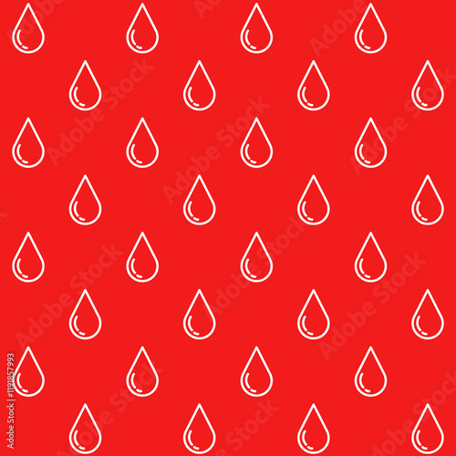 Minimalist Blood Droplets Vector Seamless Pattern