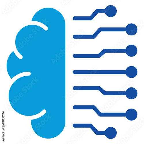 Intelligent Algorithm Icon Dual Tone Color Style