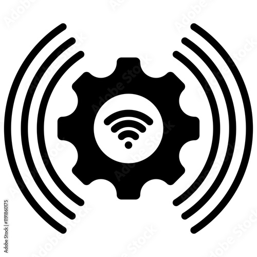 Signal Processing Icon Black Style