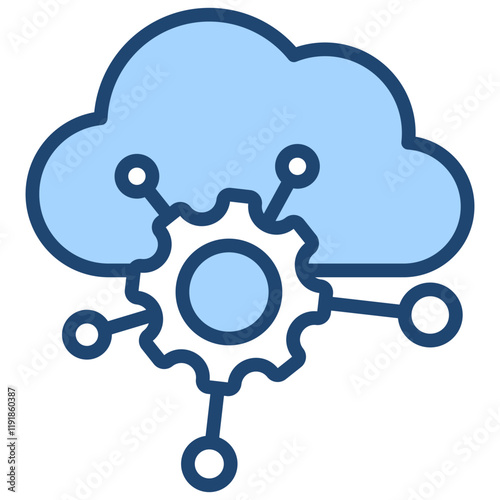 Api Integration Icon Lineal Blue Style