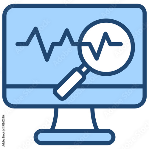 Condition Monitoring Icon Lineal Blue Style