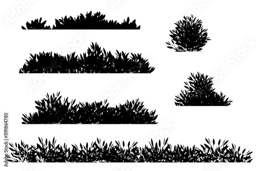 bush silhouette set black