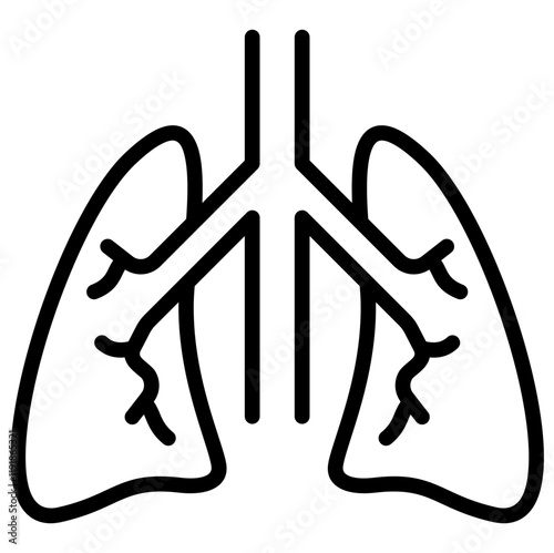 Lung Capacity Icon Lineal Syle