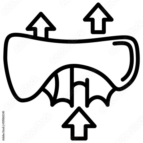 Diaphragm Movement Icon Lineal Syle