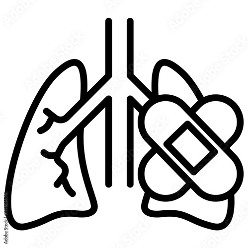 Lung Compliance Icon Lineal Syle