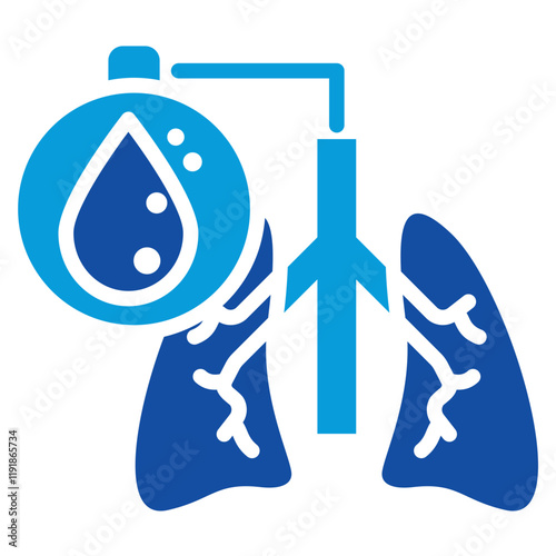 Lung Ventilation Icon Dual Tone Color Style