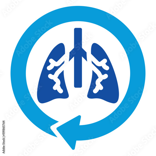 Respiratory Cycle Icon Dual Tone Color Style