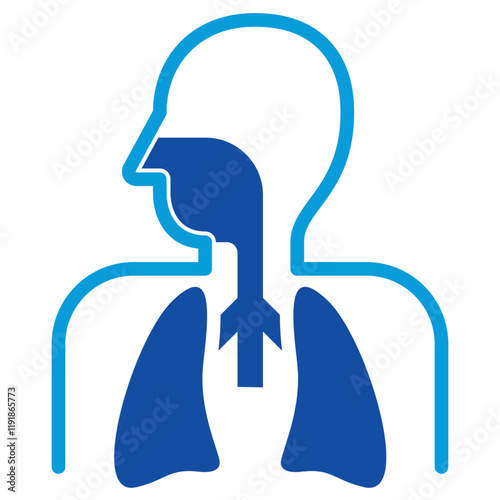 Respiratory System Icon Dual Tone Color Style