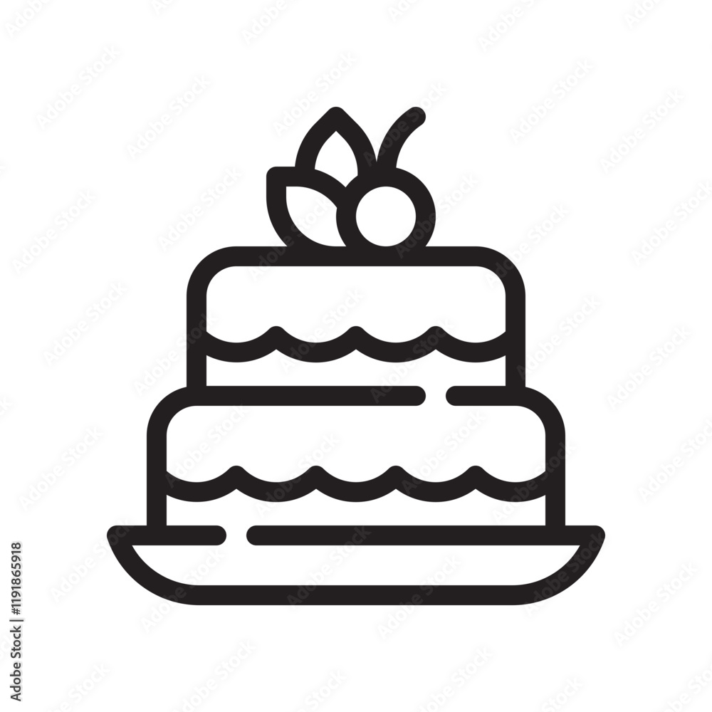 cake line icon cake line icon
