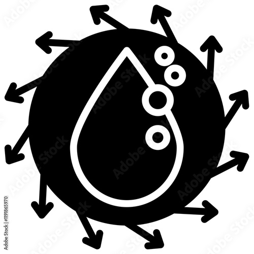 Oxygen Diffusion Icon Black Style