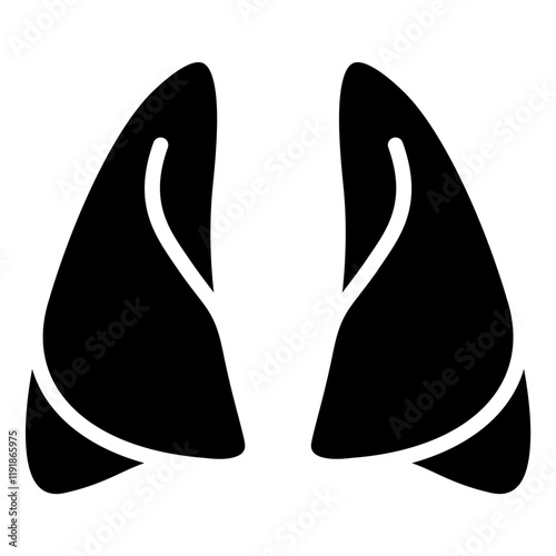 Lung Lobes Icon Black Style