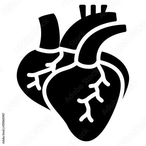Pulmonary Vein Icon Black Style