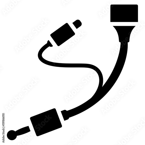 Trachea Tube Icon Black Style