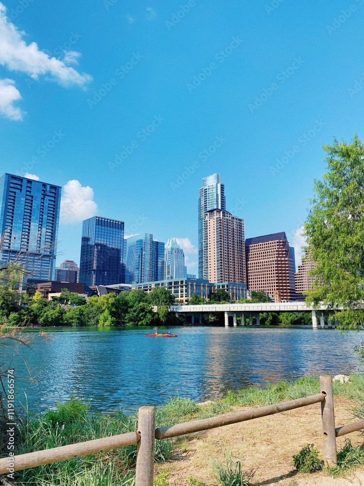 Naklejka premium Austin Texas Skyline - 24