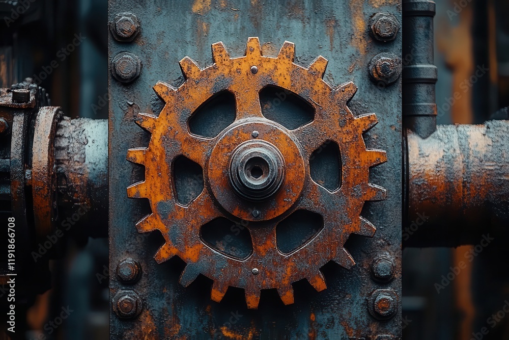 a closeup view highlights a rusty metal structure intricately designed with gears and wheels showcasing the beauty of industrial decay and the passage of time through texture and detail a closeup view highlights a rusty metal structure intricately designed with gears and wheels showcasing the beauty of industrial decay and the passage of time through texture and detail