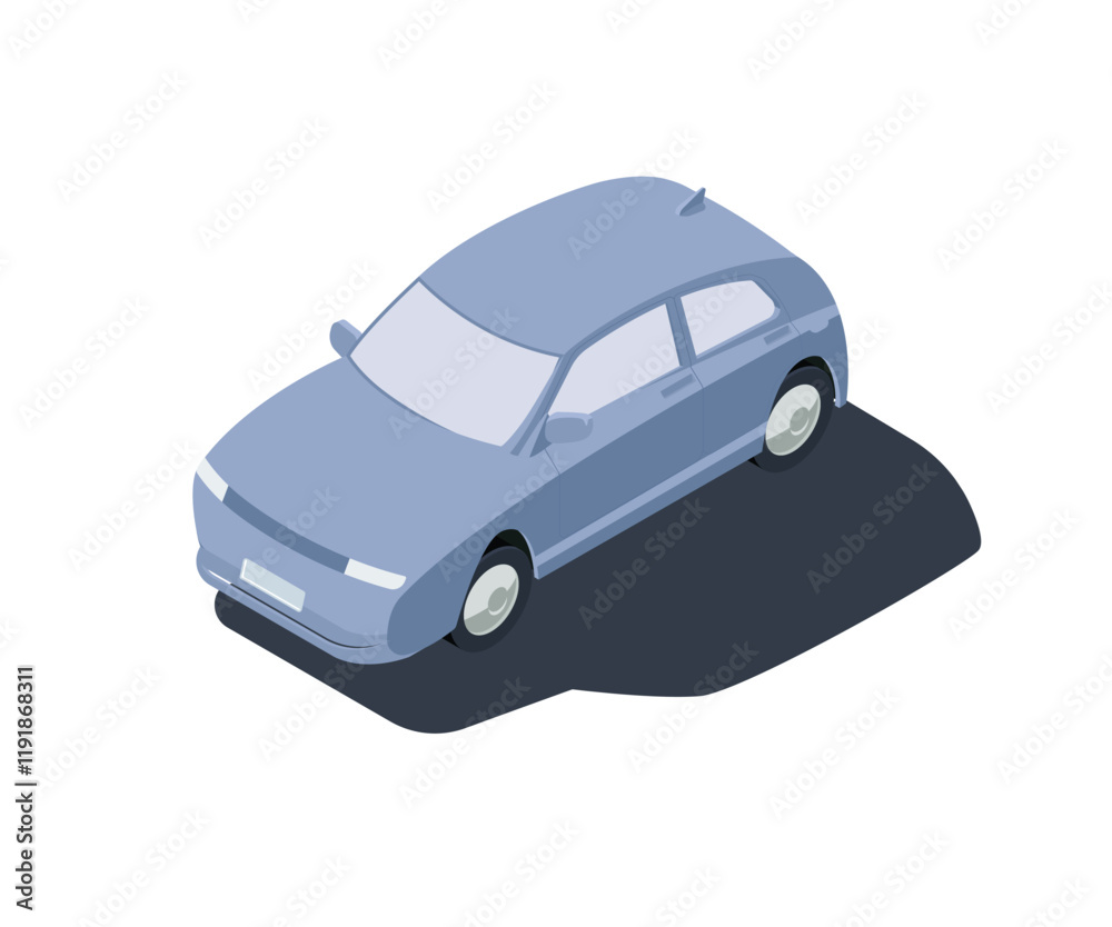 Isolated 3d grey urban car icon stock illustration Isolated 3d grey urban car icon stock illustration