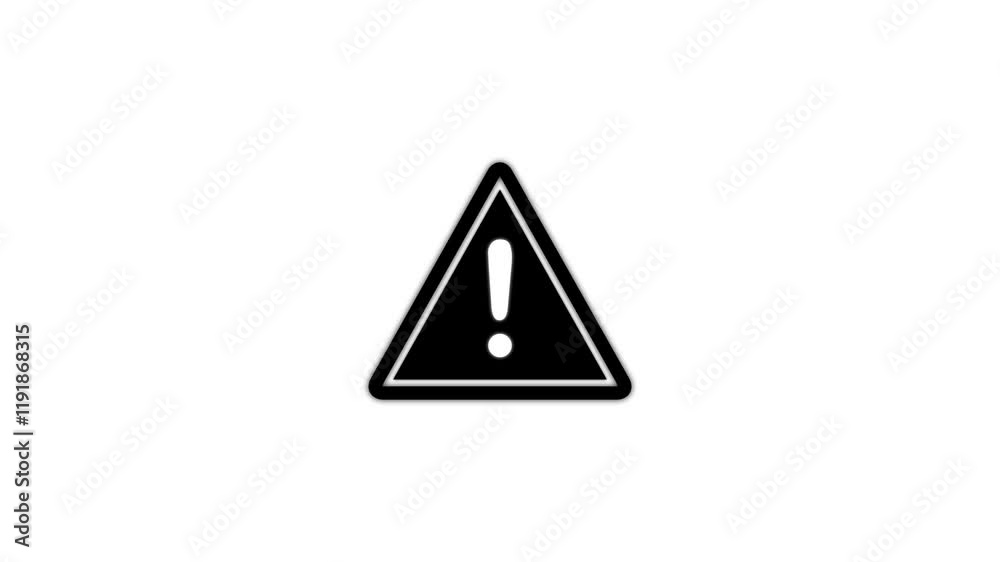 Triangle warning sign exclamation mark animated danger sign warning triangle. Triangle warning sign exclamation mark animated danger sign warning triangle.