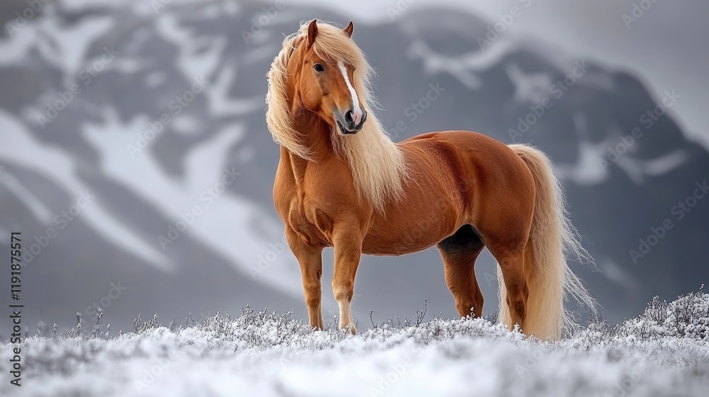 Obraz premium Grace in motion - stunning horse in moment of elegance, natural beauty, strength, majesty of equine form; a symbol of freedom, timeless splendor in every stride.