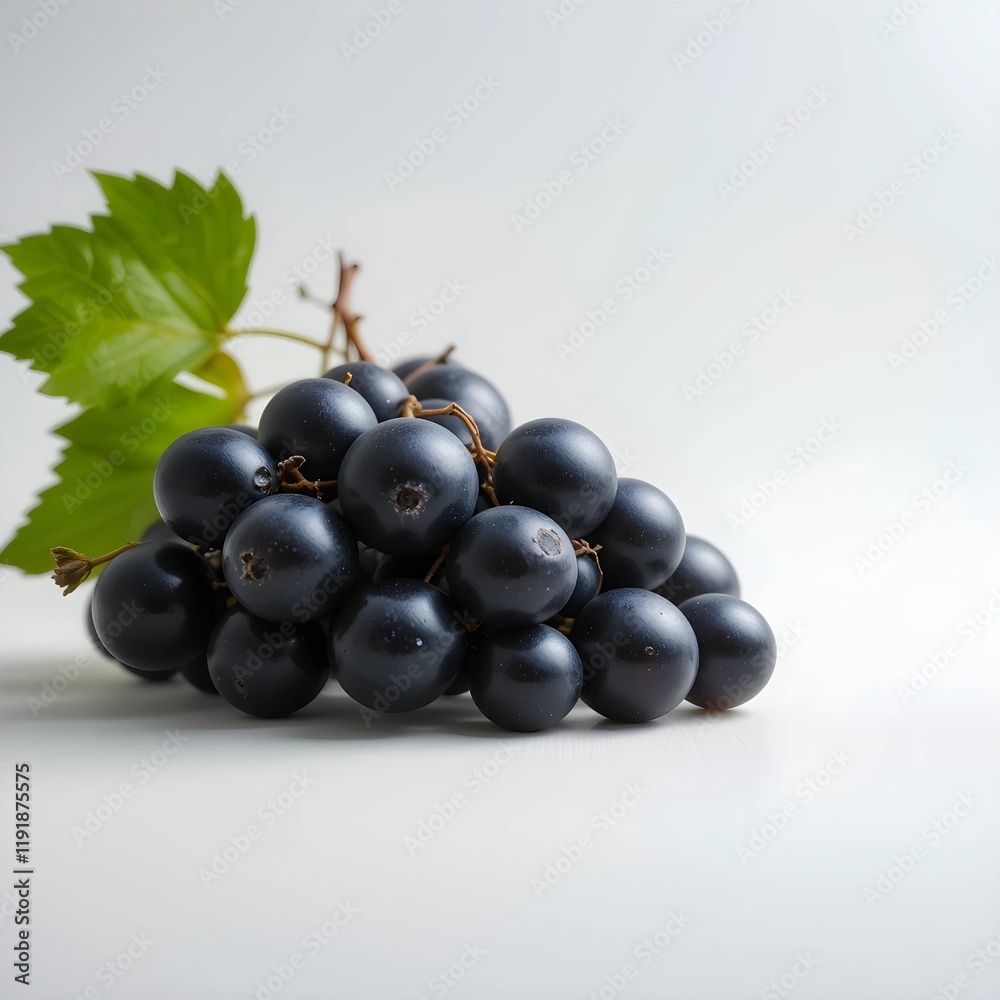 black grapes fresh fruit and white background black grapes fresh fruit and white background