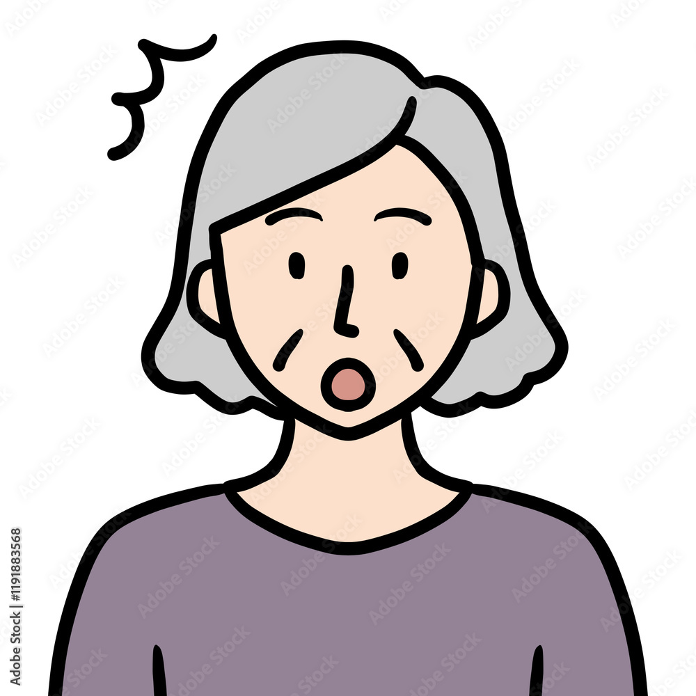 Obraz premium シニア女性(驚く)