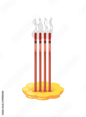 burning incense sticks