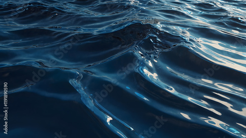 This mesmerizing image captures the stunning texture of dark blue water ripples reflecting light. Ideal for backgrounds, presentations, and designs