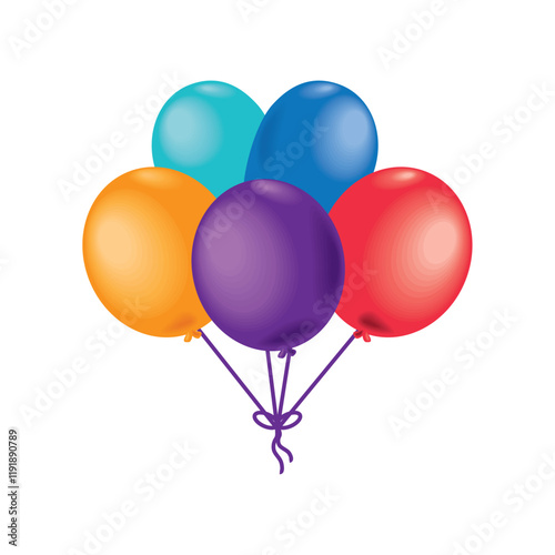 realistic bunch balloon helium