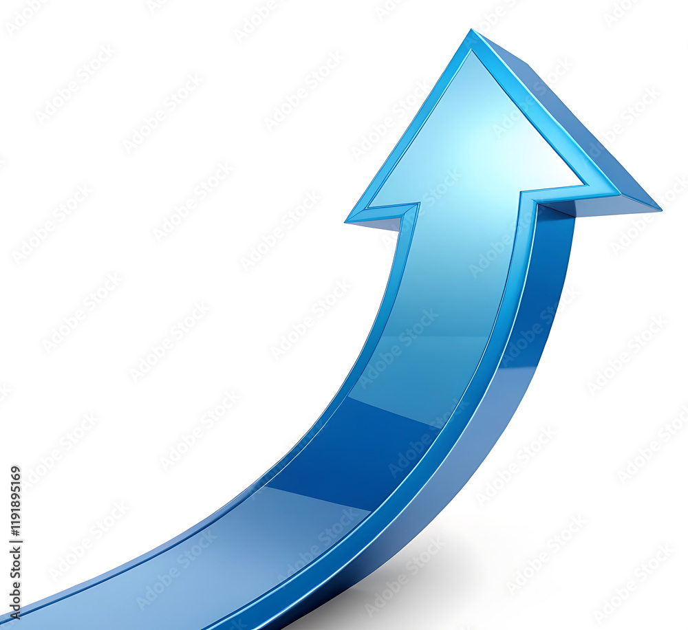 Upward Trending Blue Arrow Stock Market Growth and Progress Upward Trending Blue Arrow Stock Market Growth and Progress